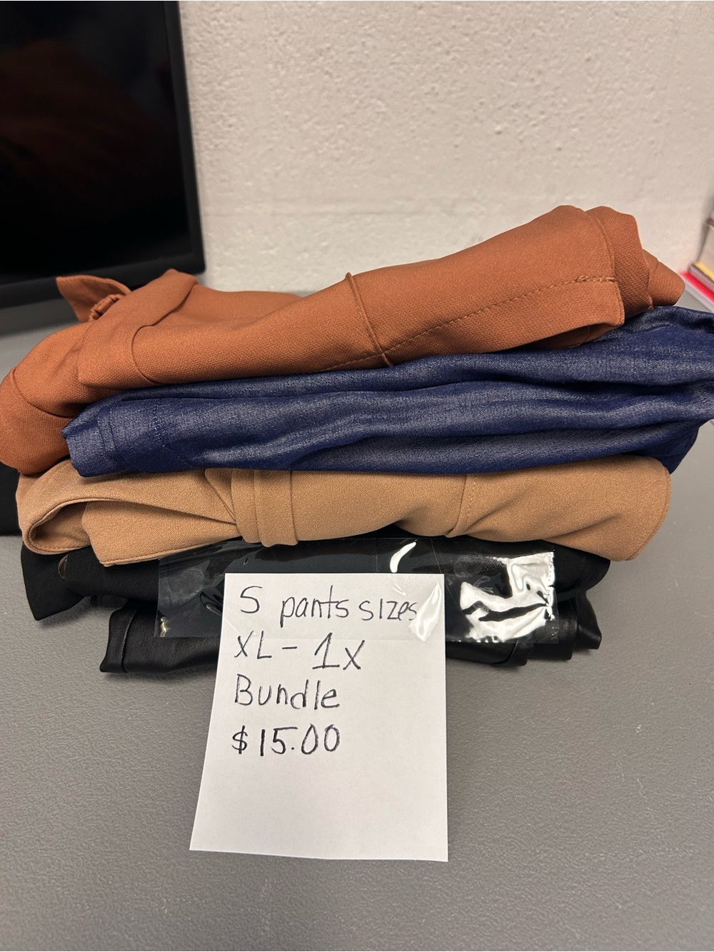 5-Piece Women’s Pants Bundle in Rust, Navy, Camel, Black
